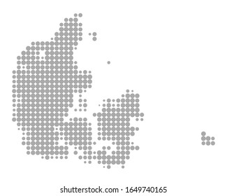 Map of Denmark as vector illustration