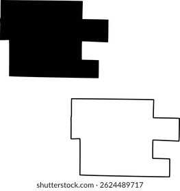 Map of Dent County Missouri USA Silhouette Flat And Outline Design