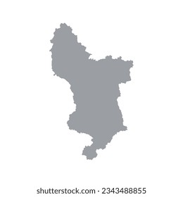 El mapa del condado de Derbyshire aislado en fondo blanco. Ilustración del vector