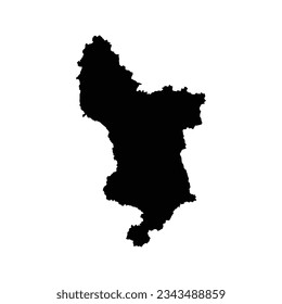 El mapa del condado de Derbyshire aislado en fondo blanco. Ilustración del vector