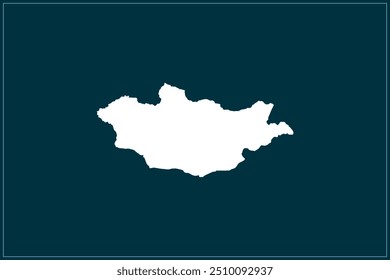 Map design concept of white color isolated on peacock blue background of Country Mongolia - Vector illustration