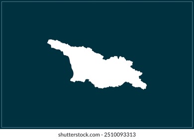 Map design concept of white color isolated on peacock blue background of Country Georgia - Vector illustration