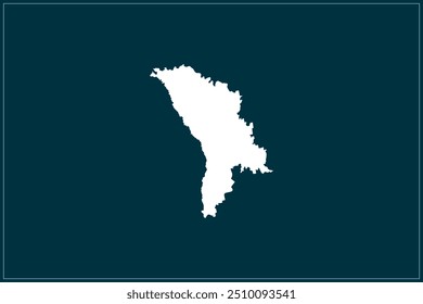 Map design concept of white color isolated on peacock blue background of Country Moldova - Vector illustration
