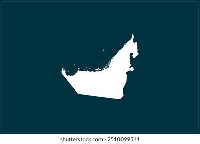 Concepto de diseño de mapa de color blanco aislado sobre fondo azul pavo real de Country Emiratos Árabes Unidos - Ilustración vectorial