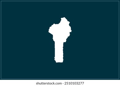 Concepto de diseño de mapa de color blanco aislado sobre fondo azul pavo real de Country Benin - Ilustración vectorial