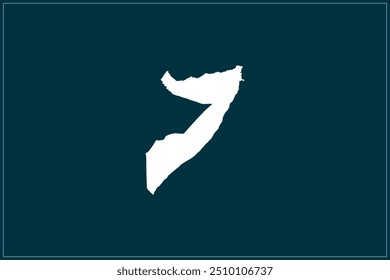 Kartendesign-Konzept von weißer Farbe einzeln auf pfauenblauem Hintergrund von Country Somalia - Vektorgrafik
