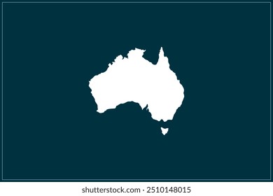 Map design concept of white color isolated on peacock blue background of Country Australia - Vector illustration