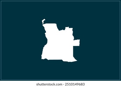 Map design concept of white color isolated on peacock blue background of Country Angola - Vector illustration