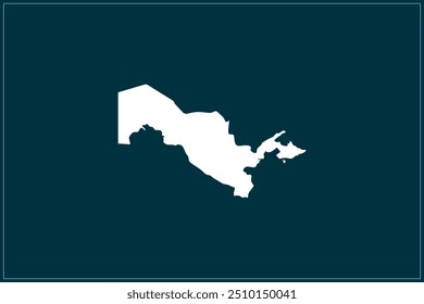 Concepto de diseño de mapa de color blanco aislado sobre fondo azul pavo real de Country Uzbekistán - Ilustración vectorial