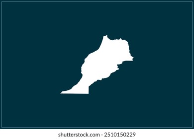Map design concept of white color isolated on peacock blue background of Country Morocco - Vector illustration