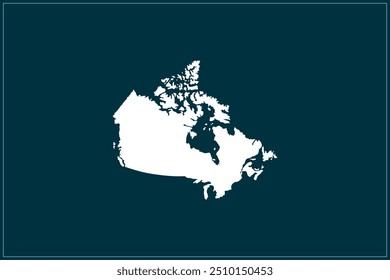 Concepto de diseño de mapa de color blanco aislado sobre fondo azul pavo real de Country Canadá - Ilustración vectorial