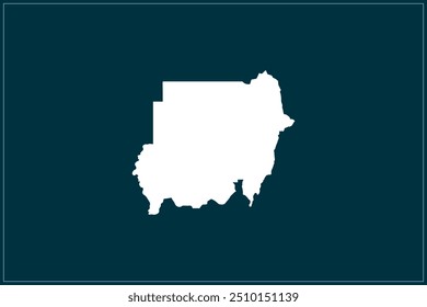 Map design concept of white color isolated on peacock blue background of Country Sudan - Vector illustration