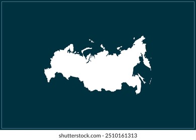 Kartendesign-Konzept der weißen Farbe einzeln auf pfauenblauem Hintergrund des Landes Russland - Vektorgrafik