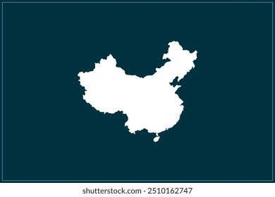 Kartendesign-Konzept von weißer Farbe einzeln auf pfauenblauem Hintergrund von Country China - Vektorgrafik