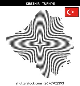Kartengestaltung von Kirshehir mit türkischer Skizze