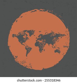 Map design on grunge background, grunge vector