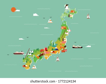 a map design vector of  a country that has a cultural heritage and great industry in art and machinery 