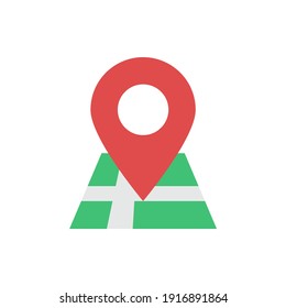 Map destination  icon in color icon, isolated on white background 