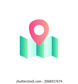 Map destination  icon in gradient color style