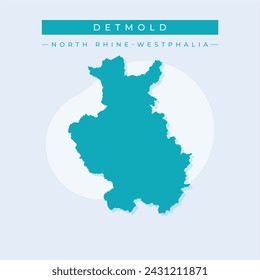 map of Detmold is a region in North Rhine-Westphalia state of Germany with borders municipalities