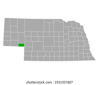 Map of Deuel in Nebraska on white