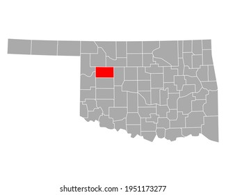 Karte von Dewey in Oklahoma auf Weiß