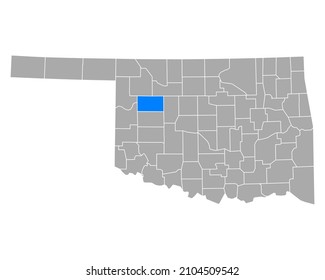 Mapa de Dewey en Oklahoma en blanco