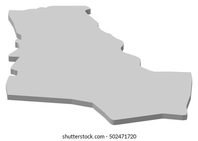 Map - Dhi Qar (Iraq) - 3D-Illustration