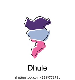 map of Dhule design template with outline graphic sketch style isolated on white background