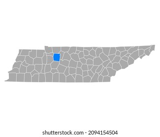 Map of Dickson in Tennessee on white