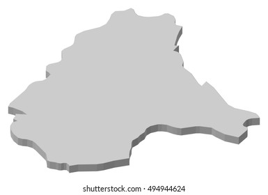 Map - Diekirch (Luxembourg) - 3D-Illustration