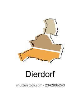 map of Dierdorf national borders, important cities, World map country vector illustration design template