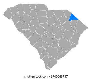 Map of Dillon in South Carolina on white background