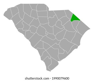 Map of Dillon in South Carolina on white