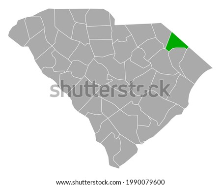 Map of Dillon in South Carolina on white