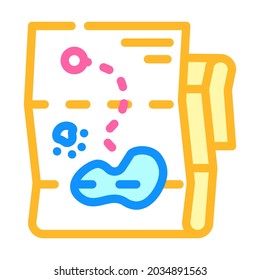 map with direction color icon vector. map with direction sign. isolated symbol illustration