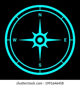 Map direction illustration. North symbol