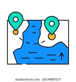 map direction line icon vector. map direction sign. isolated symbol illustration