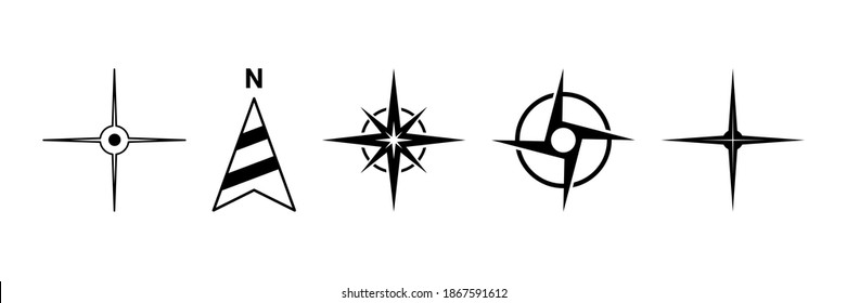 Map direction symbol. North arrows vector set.