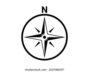 Map direction symbol. North sign. Black compass.