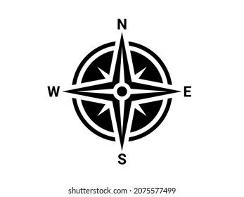 Símbolo de dirección de mapa. Firma norte. brújula negra.

