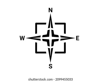 Símbolo de dirección de mapa. Firma norte. brújula negra.