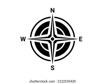 Map direction symbol. North sign. Black compass.