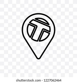 Map Direction vector linear icon isolated on transparent background, Map Direction transparency concept can be used for web and mobile