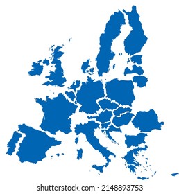 Map of the dismembered European Union. Vector map.