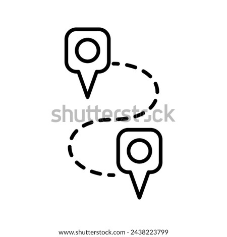 Map distance measuring icon. Map marker pointer. GPS location symbol. Vector