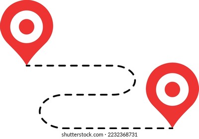 icono de medición de distancia de mapa, signo del puntero del marcador de mapa de pines, símbolo plano de ubicación GPS. Icono sólido de distancia, navegación y ruta, vector del puntero del mapa