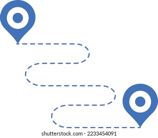 map distance measuring icon, pin map marker pointer sign, GPS location flat symbol. Distance solid icon, navigation and route, map pointer vector