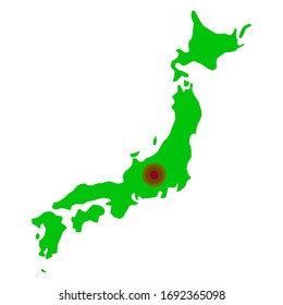 Mapa de la distribución del coronavirus en Japón. Gráficos vectoriales.