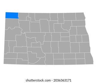 Map of Divide in North Dakota on white